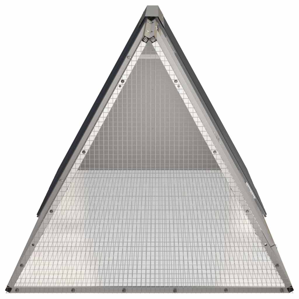 HKM-1465661 Anthracite Galvanized Steel Rabbit Cage 201.5x80 cm with Safety Features