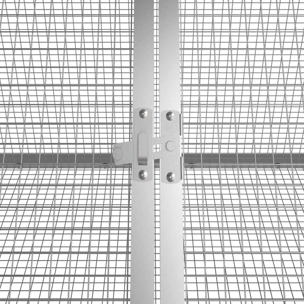 HKM-1465661 Anthracite Galvanized Steel Rabbit Cage 201.5x80 cm with Safety Features