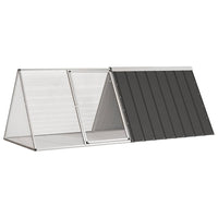 HKM-1465661 Anthracite Galvanized Steel Rabbit Cage 201.5x80 cm with Safety Features