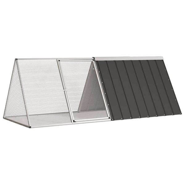 HKM-1465661 Anthracite Galvanized Steel Rabbit Cage 201.5x80 cm with Safety Features