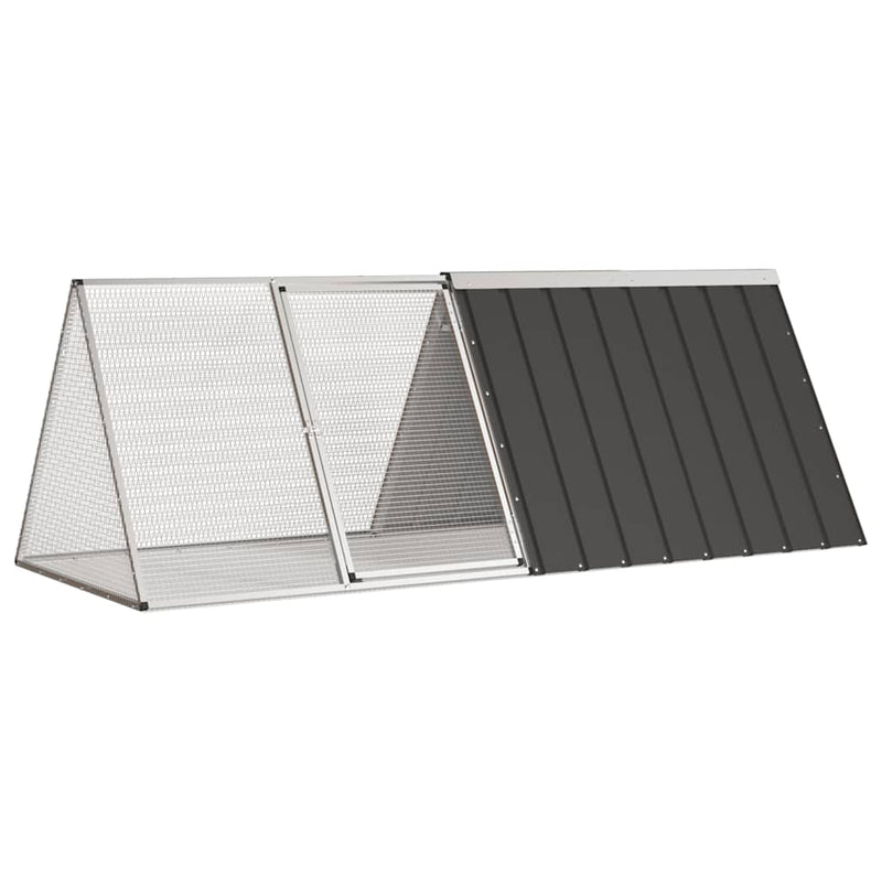HKM-1465661 Anthracite Galvanized Steel Rabbit Cage 201.5x80 cm with Safety Features