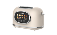 HKM-146579 Retro 2-Slice Stainless Steel Toaster with Smart Touch Control and Colourful Display