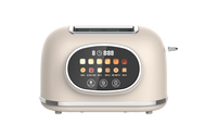 HKM-146579 Retro 2-Slice Stainless Steel Toaster with Smart Touch Control and Colourful Display