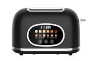 HKM-146579 Retro 2-Slice Stainless Steel Toaster with Smart Touch Control and Colourful Display