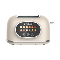 HKM-146579 Retro 2-Slice Stainless Steel Toaster with Smart Touch Control and Colourful Display