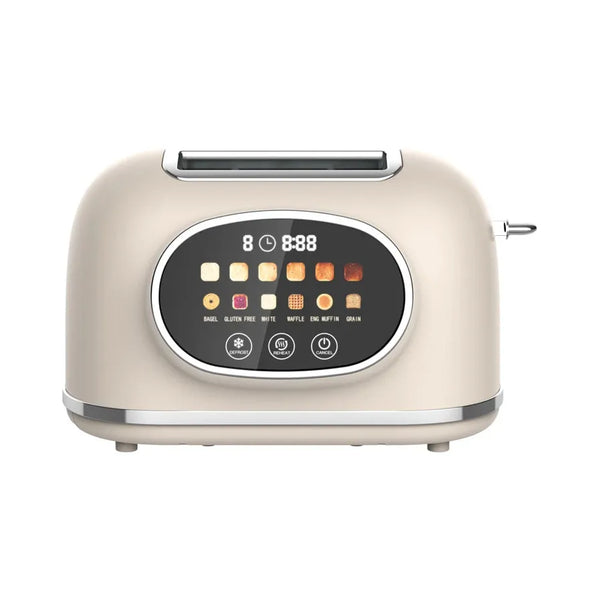 HKM-146579 Retro 2-Slice Stainless Steel Toaster with Smart Touch Control and Colourful Display
