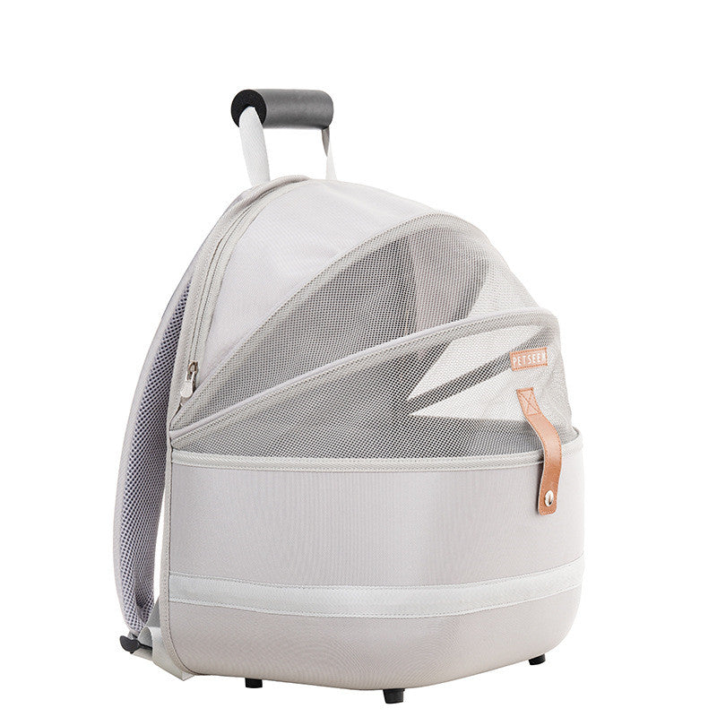 HKM-1466301 Portable Canvas Cat Backpack for Pets Up to 15 kg - Medium Soft Design in Gray