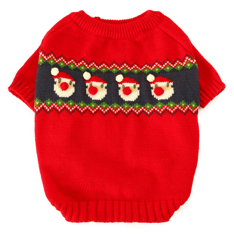 HKM-146707 Cozy Pet Christmas Sweater in Red – Casual Acrylic Design for All Breeds