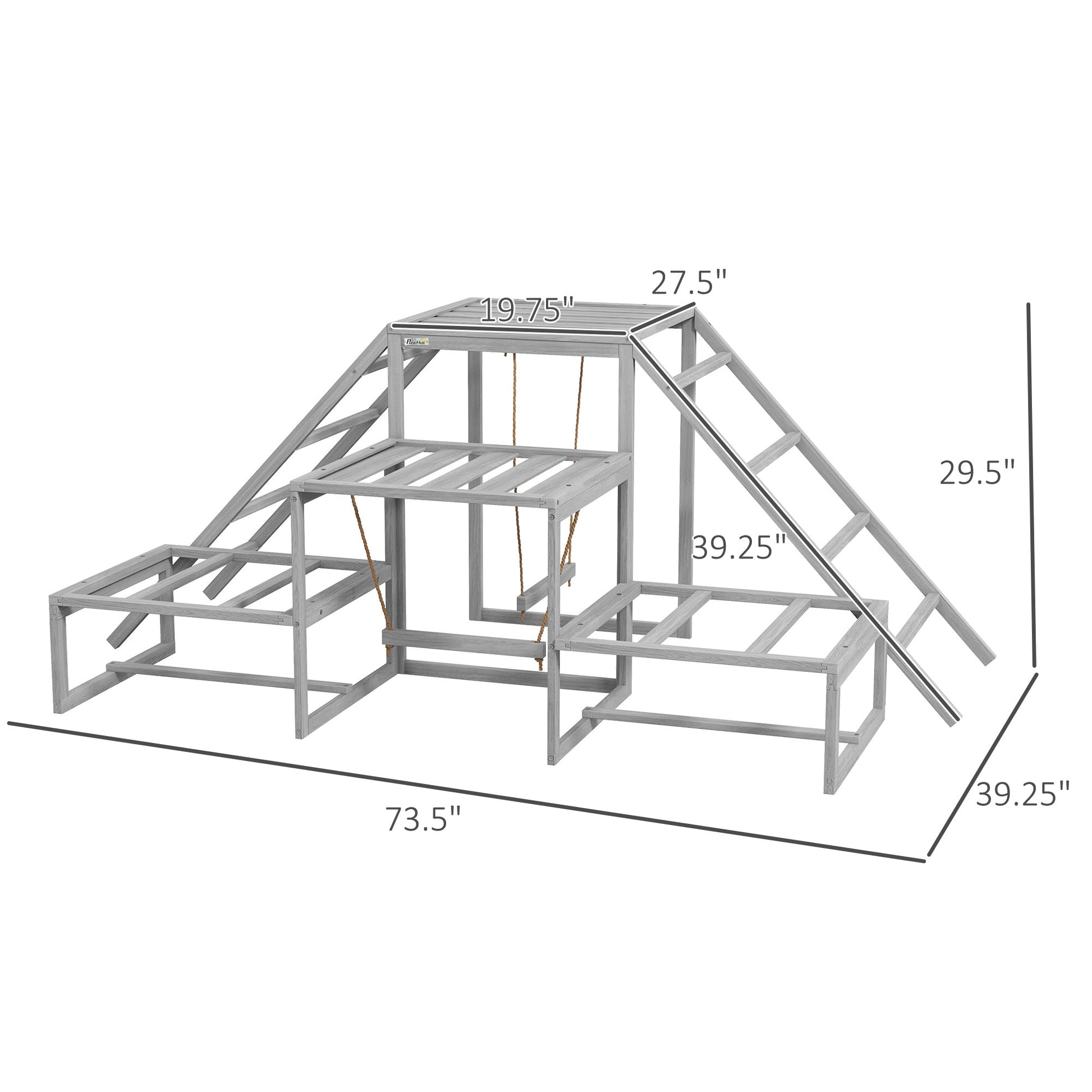 HKM-1467709 Chicken Roost Swing Set with Wooden Stand, Ladder Platforms for 10-15 Chickens
