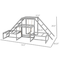 HKM-1467709 Chicken Roost Swing Set with Wooden Stand, Ladder Platforms for 10-15 Chickens
