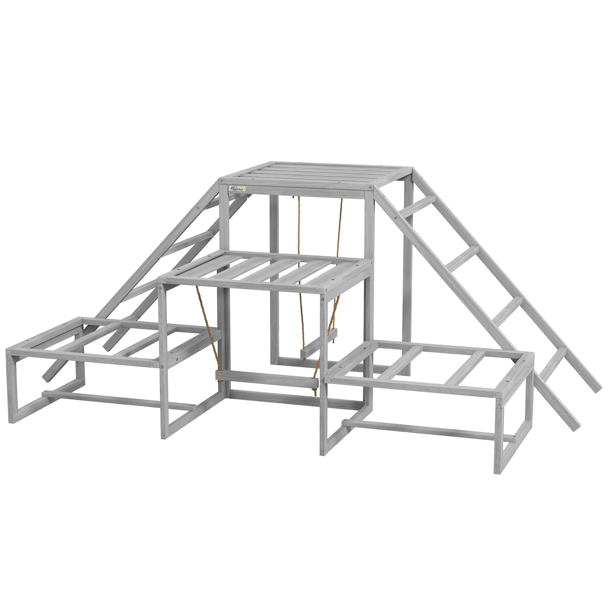 HKM-1467709 Chicken Roost Swing Set with Wooden Stand, Ladder Platforms for 10-15 Chickens