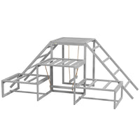 HKM-1467709 Chicken Roost Swing Set with Wooden Stand, Ladder Platforms for 10-15 Chickens