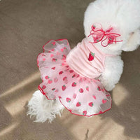 HKM-1468221 Cute Mesh Strawberry Strap Dress for Dogs - Multiple Colors Available