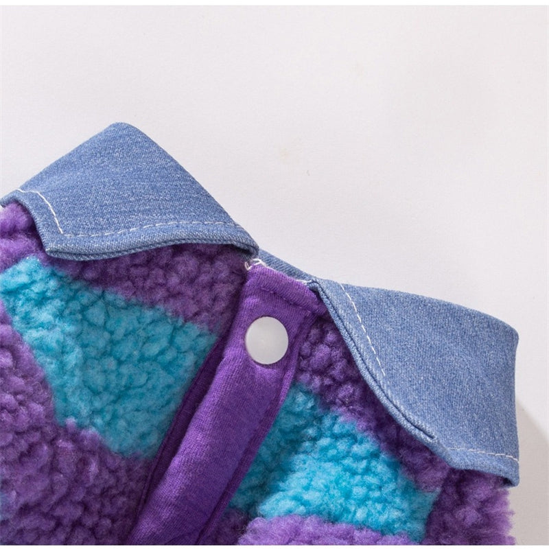 HKM-1468605 Cozy Winter Sweater with Leash Hole for Small Dogs and Cats in Striped Design
