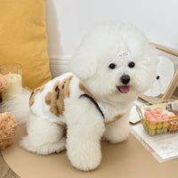HKM-1469629 Fleece-Lined Winter Pet Dog Clothes in Gray, Brown, and White - Multiple Sizes Available