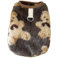 HKM-1469629 Fleece-Lined Winter Pet Dog Clothes in Gray, Brown, and White - Multiple Sizes Available