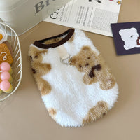 HKM-1469629 Fleece-Lined Winter Pet Dog Clothes in Gray, Brown, and White - Multiple Sizes Available