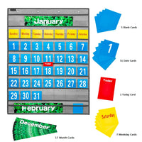 HKM-146963 Monthly Classroom Calendar Pocket Chart Kit for Educational Use
