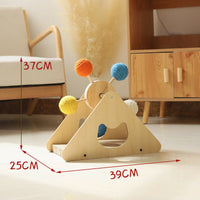 HKM-1470013 Solid Wood Cat Scratch Board with Ferris Wheel Design and Sisal Hemp Material