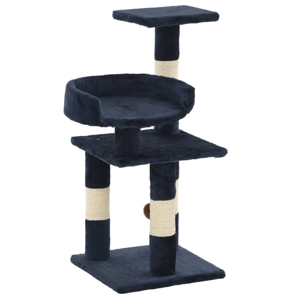 HKM-1473085 Versatile Cat Scratching Post with Sisal Columns, Plush Surface, and Viewing Platforms - 65 cm