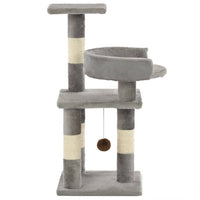 HKM-1473085 Versatile Cat Scratching Post with Sisal Columns, Plush Surface, and Viewing Platforms - 65 cm
