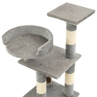 HKM-1473085 Versatile Cat Scratching Post with Sisal Columns, Plush Surface, and Viewing Platforms - 65 cm