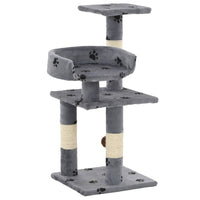 HKM-1473085 Versatile Cat Scratching Post with Sisal Columns, Plush Surface, and Viewing Platforms - 65 cm