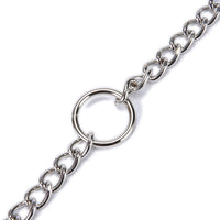 HKM-1473597 Chrome-Plated Iron Chain Dog Collar with Dual Buckles and Multi-Purpose Leash Functionality