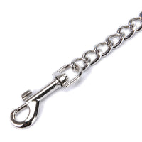 HKM-1473597 Chrome-Plated Iron Chain Dog Collar with Dual Buckles and Multi-Purpose Leash Functionality