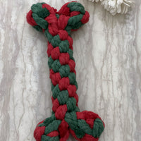 HKM-1474621 Hand-Knitted Christmas Suit Cotton Rope Pet Chew Toy