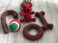 HKM-1474621 Hand-Knitted Christmas Suit Cotton Rope Pet Chew Toy