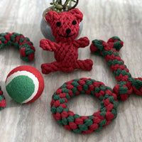 HKM-1474621 Hand-Knitted Christmas Suit Cotton Rope Pet Chew Toy