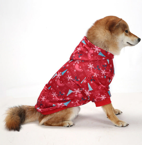 HKM-1474877 Cozy Christmas Print Dog Sweater for Spring, Autumn, and Winter