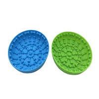 HKM-1475773 Non-slip Silicone Pet Slow Feeding Bowl with Suction Cup - 15x12x4cm, Food Grade Material in Blue or Green