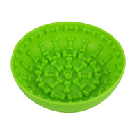 HKM-1475773 Non-slip Silicone Pet Slow Feeding Bowl with Suction Cup - 15x12x4cm, Food Grade Material in Blue or Green