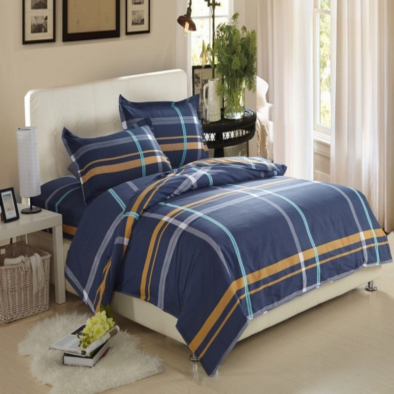 HKM-147603 Cotton Four-Piece Bedding Set with Various Sizes and Pillowcases