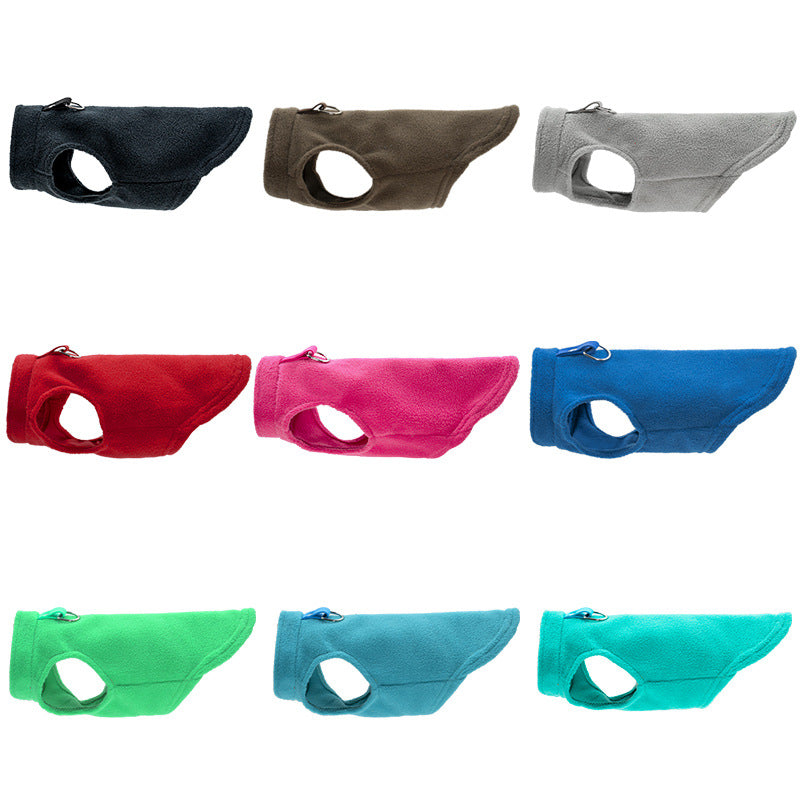 HKM-1476157 Thickened Polar Fleece Pet Vest with Ribbon Detail - Sizes S to XL