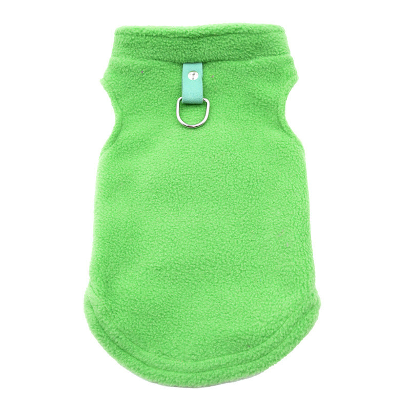 HKM-1476157 Thickened Polar Fleece Pet Vest with Ribbon Detail - Sizes S to XL