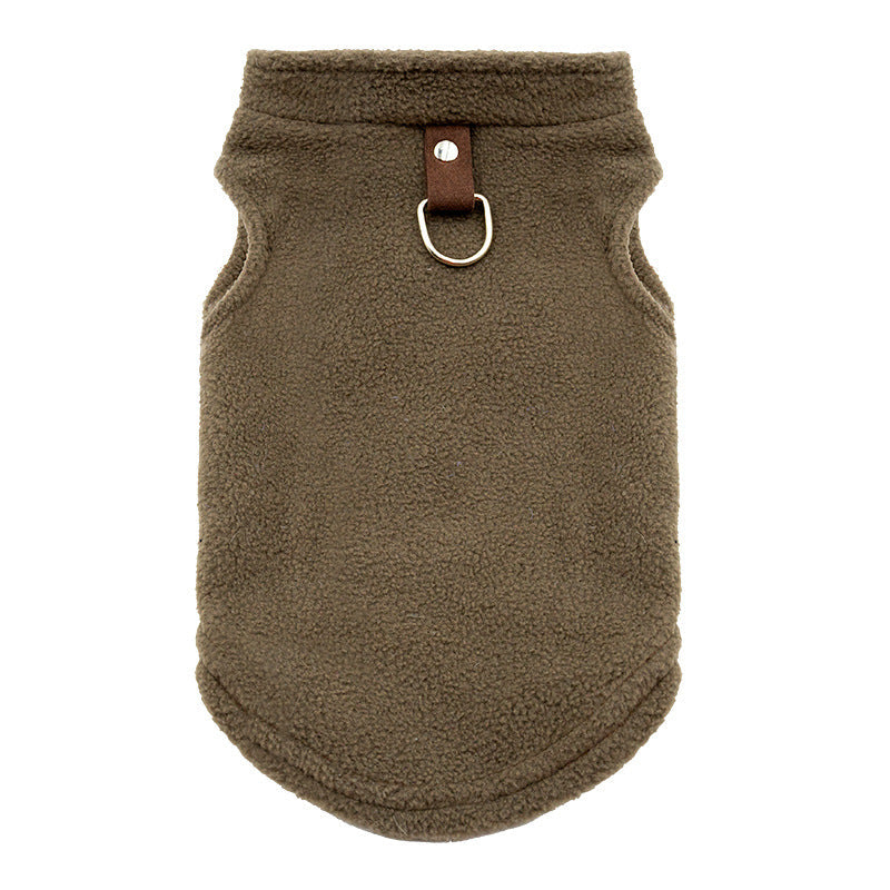 HKM-1476157 Thickened Polar Fleece Pet Vest with Ribbon Detail - Sizes S to XL