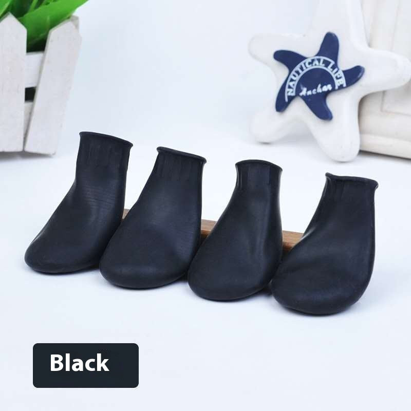 HKM-1476413 Waterproof Rubber Pet Boots with Non-Slip Straps - Available in Black, Red, Blue, Orange, Sizes S, M, L