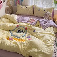 HKM-147667 Cartoon Anime Printed Washed Cotton Four-Piece Bedding Set