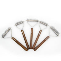 HKM-147731 Beech and Walnut Wooden Dog Comb - Multiple Sizes Available