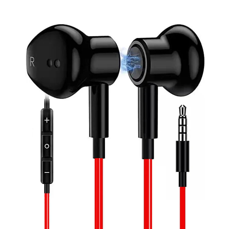 HKM-147731 Wired In-Ear Headset with Microphone for Bass Stereo Audio, 3.5mm Connector