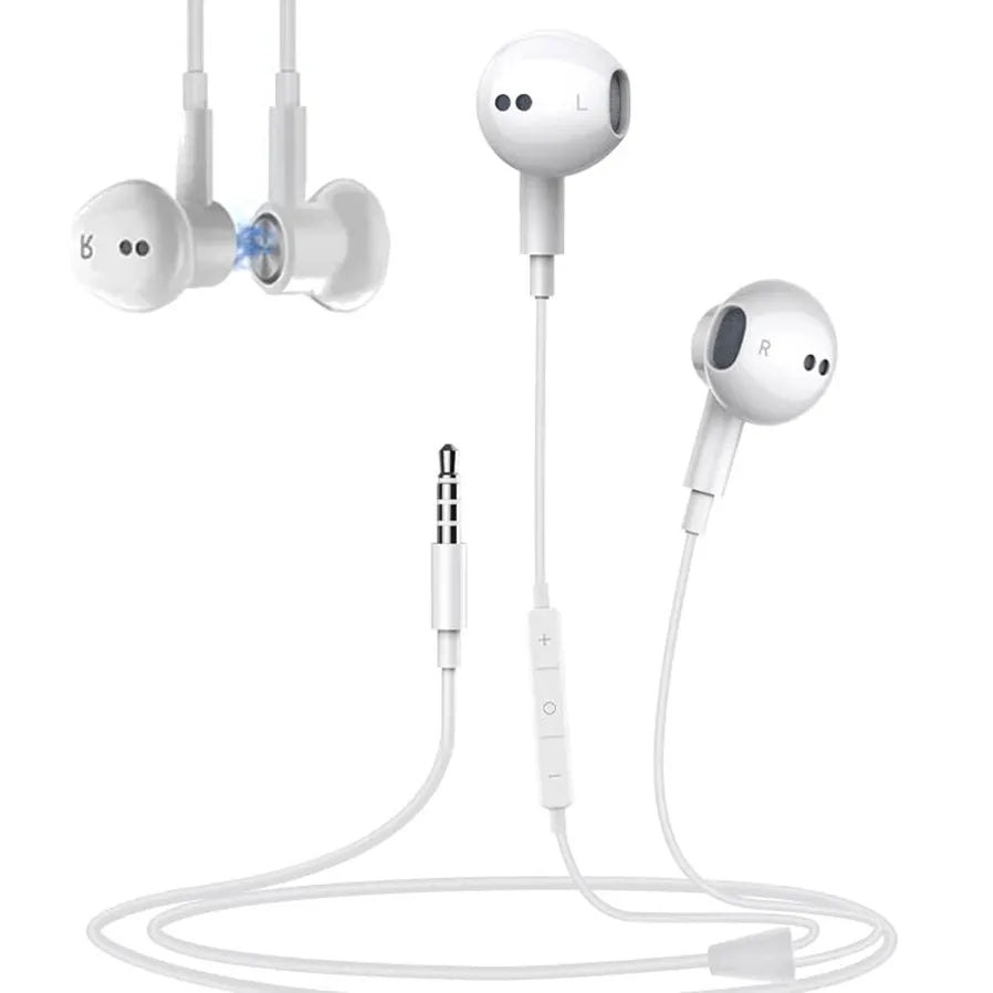 HKM-147731 Wired In-Ear Headset with Microphone for Bass Stereo Audio, 3.5mm Connector