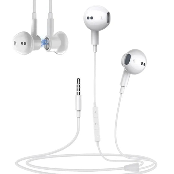 HKM-147731 Wired In-Ear Headset with Microphone for Bass Stereo Audio, 3.5mm Connector
