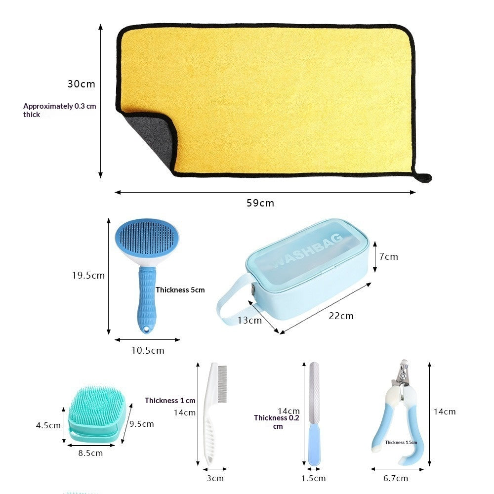 HKM-1477437 Extra-Large Pet Water-Absorbent Towel Grooming Set for Dogs