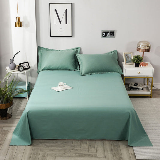 HKM-147987 Solid Color Pure Cotton Bed Sheet for Single Bed - Multiple Sizes Available