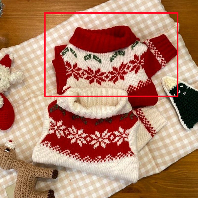 HKM-1480125 Warm Hooded Cape with Christmas Antlers for Pets in Green Elk and Red Sweater Designs