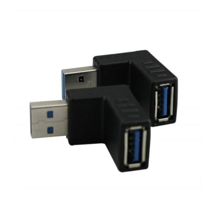 HKM-148051 90-Degree USB 3.0 A Male to Female Adapter for Data Transfer and Charging