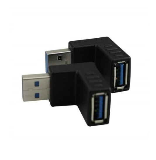 HKM-148051 90-Degree USB 3.0 A Male to Female Adapter for Data Transfer and Charging